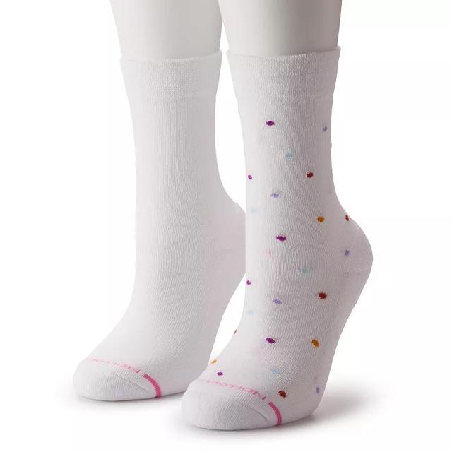 Womens Dr. Motion 2-Pack Comfort Top Dots Diabetic Crew Socks Product Image