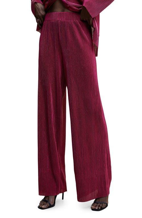 MANGO Pleated Satin Palazzo Pants Product Image