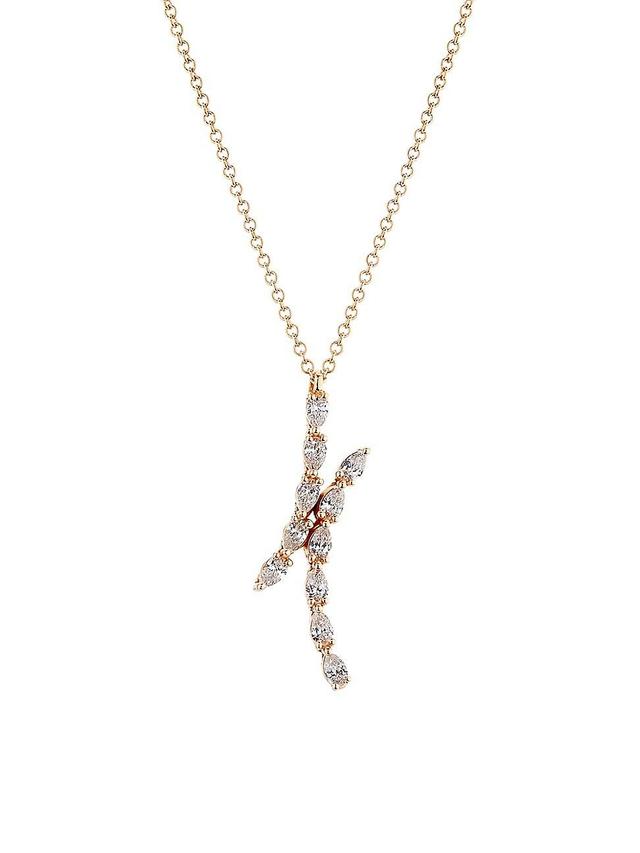 Womens Stilla 18K Rose Gold & 0.57 TCW Diamond Bypass Pendant Necklace Product Image