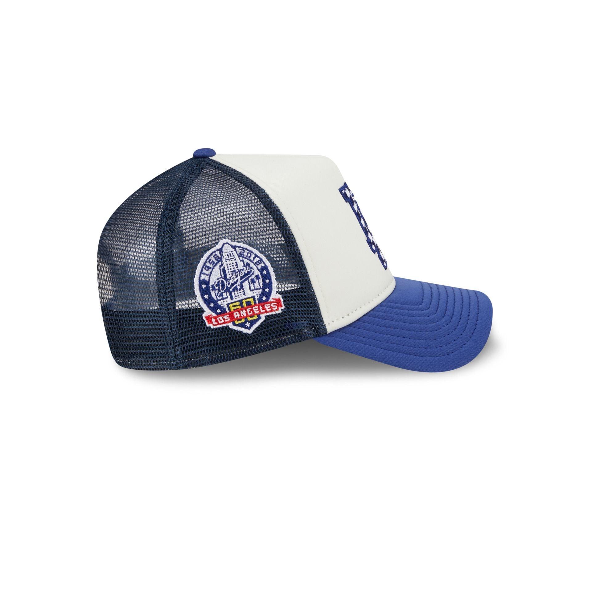 Los Angeles Dodgers Checkered Flag 9FORTY A-Frame Trucker Hat Male Product Image