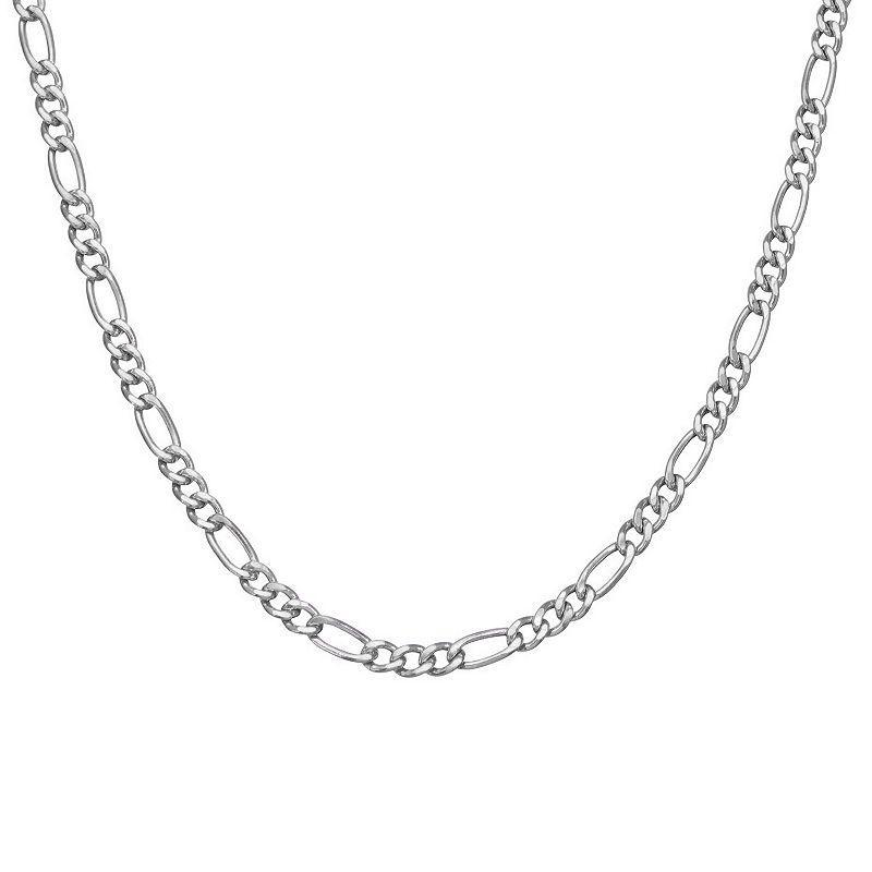 Giorgio di Vicenza Sterling Silver Mens Large Figaro Chain Necklace Product Image