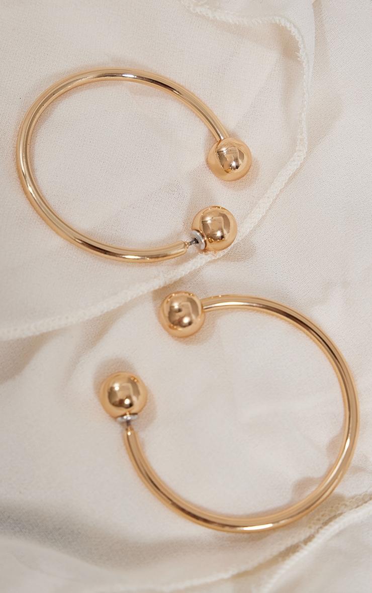 Gold Sphere Detail Hoop Earrings Product Image