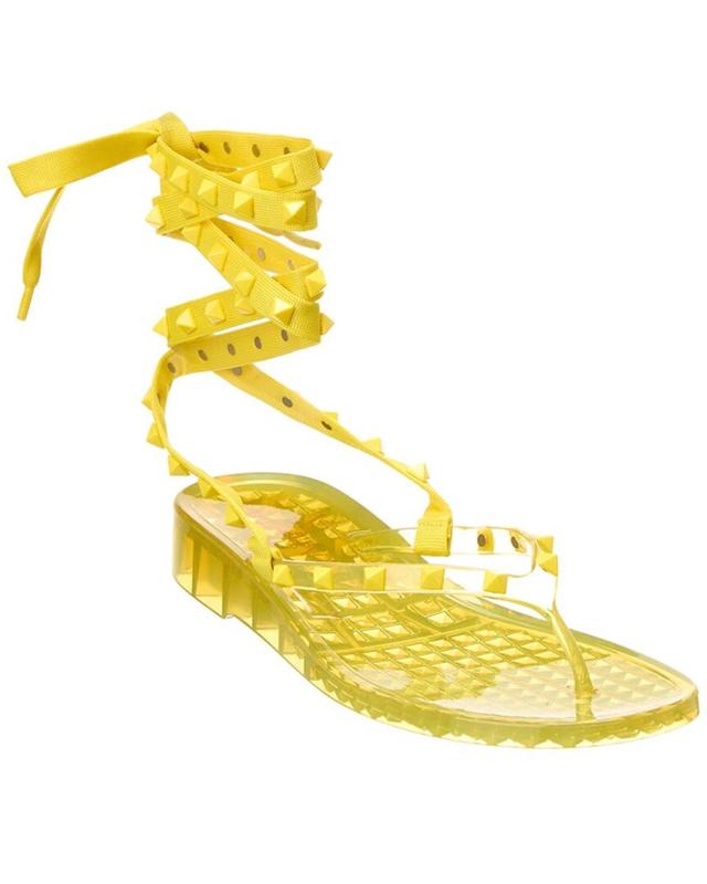 Valentino Rockstud 30 Rubber Sandal In Yellow Product Image