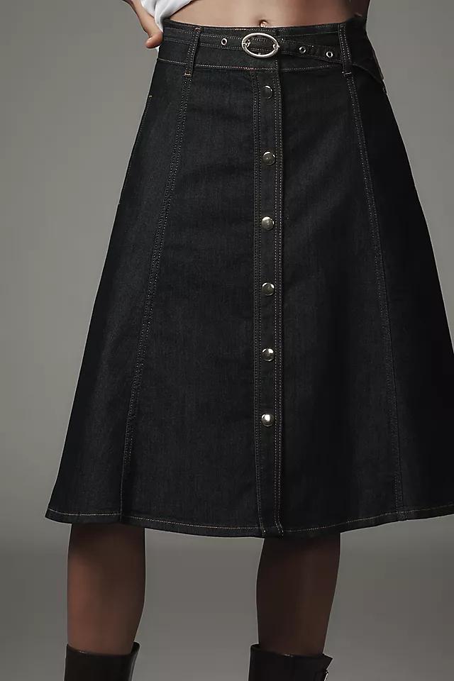 Pilcro Button-Front Denim Midi Skirt Product Image