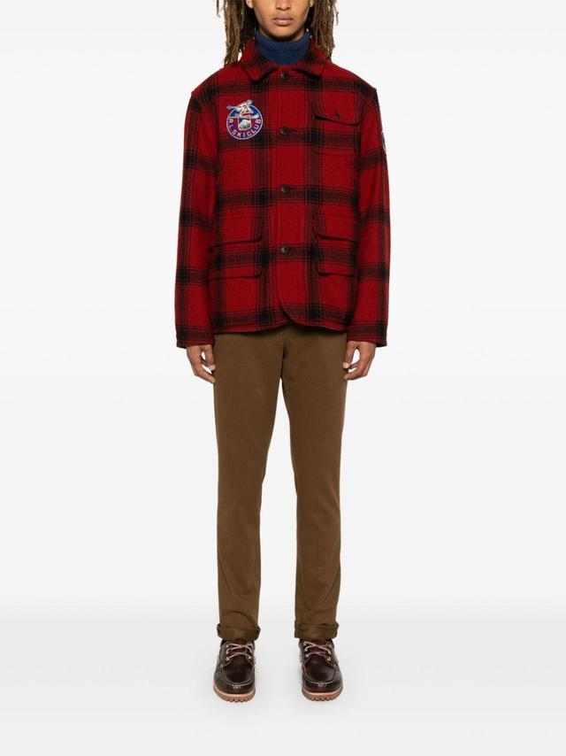 POLO RALPH LAUREN Plaid Wool Utility Jacket In Red Product Image