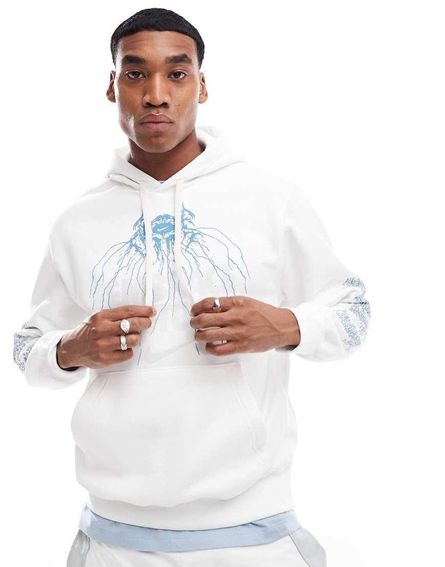 NIKE Club Hoodie With Front Print In White Product Image