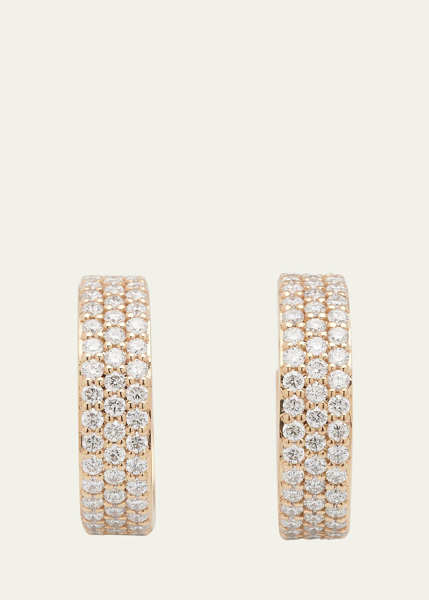 Womens Vanity 14K Yellow Gold & 0.851 TCW Diamond Huggie Hoop Earrings Product Image