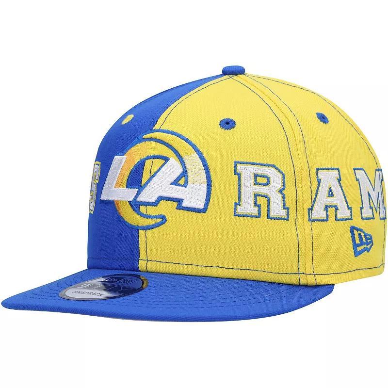 Mens New Era Royal/Gold Los Angeles Rams Team Split 9FIFTY Snapback Hat Product Image