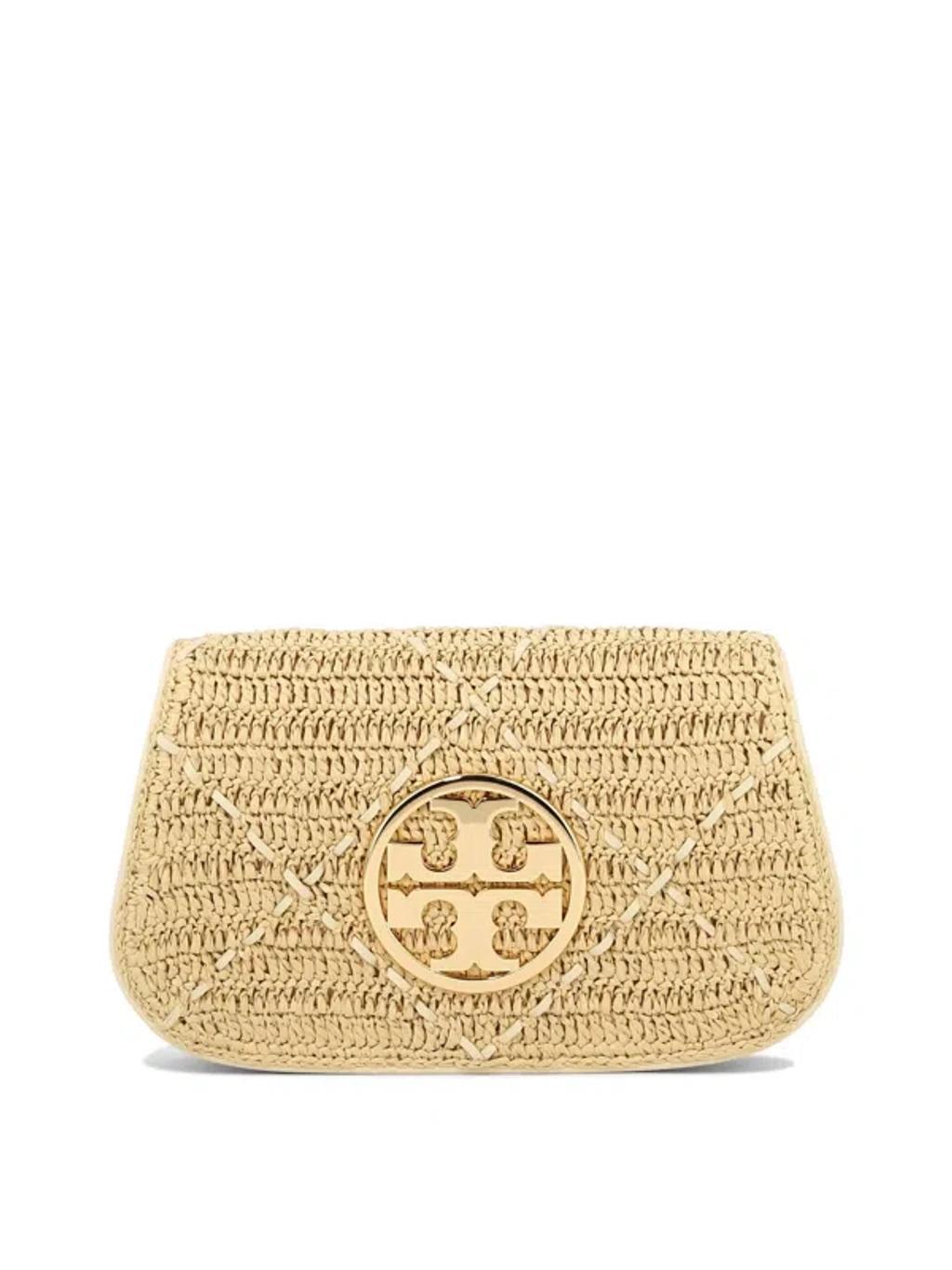 Reva Raffia Clutch In Neutrals Product Image