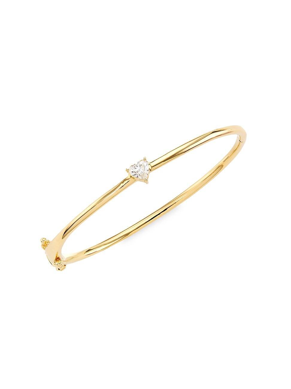 Womens 14K Yellow Gold & 0.8 TCW Diamond Hinged Bangle Product Image