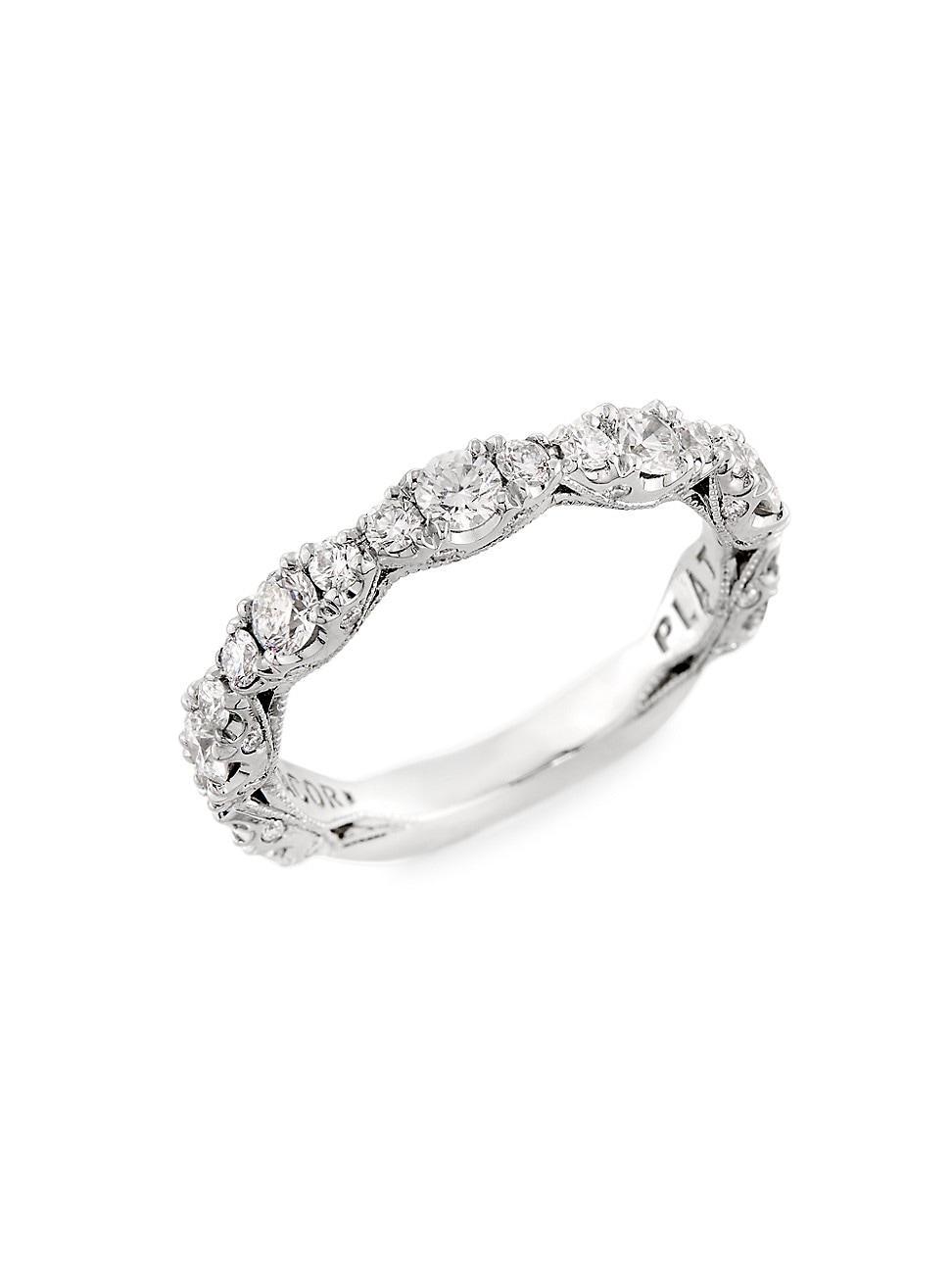 Womens Classic Crescent RoyalT Platinum & 1.11 TCW Diamond Band Product Image