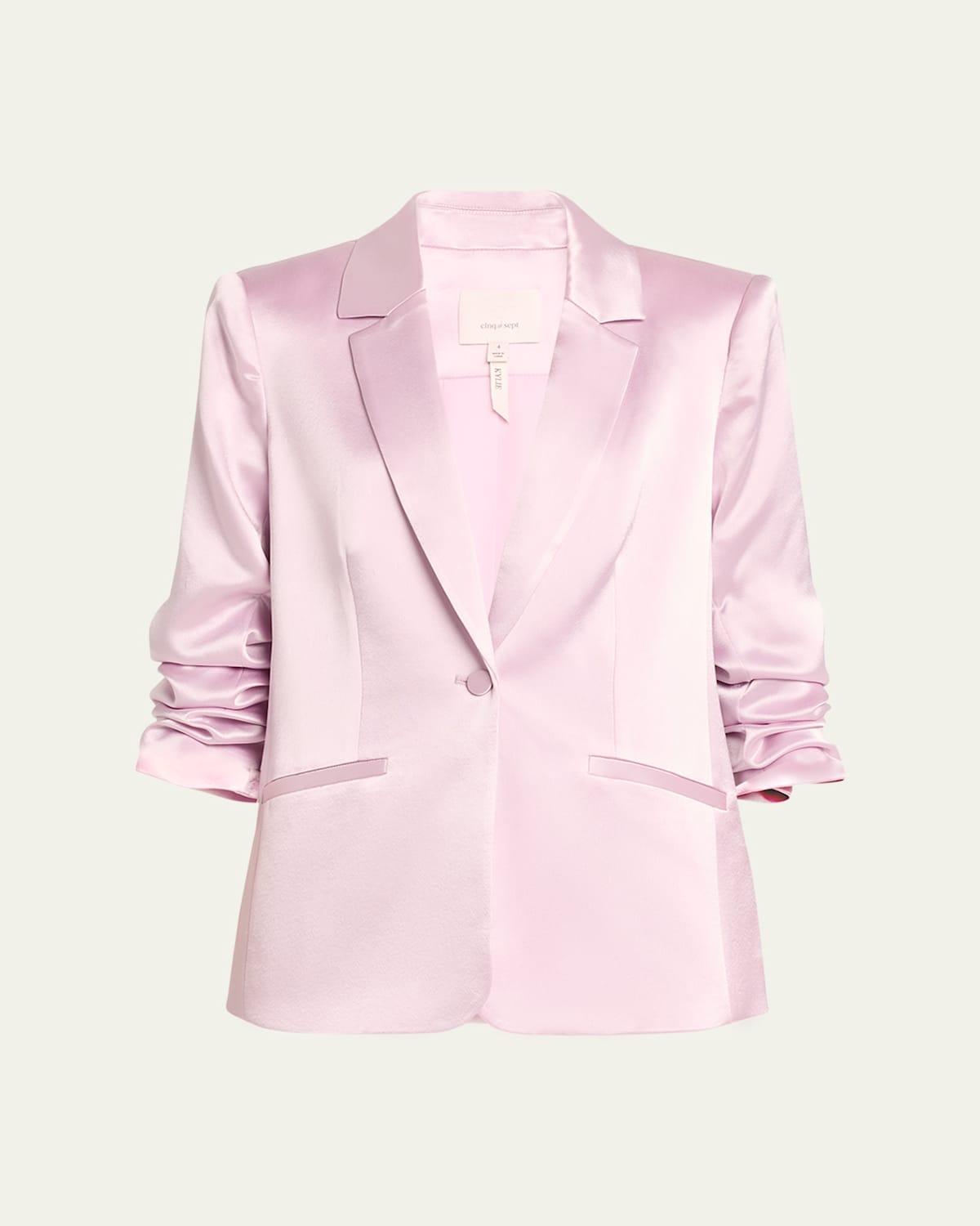 Womens Kylie Notched Satin Single-Button Blazer Product Image