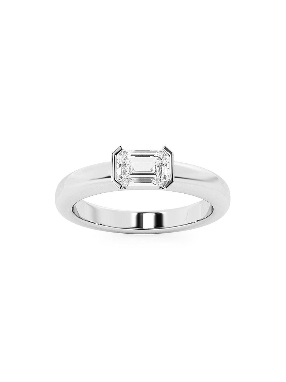 Womens 14K White Gold & 0.50 TCW Lab-Grown Diamond Stackable Ring Product Image