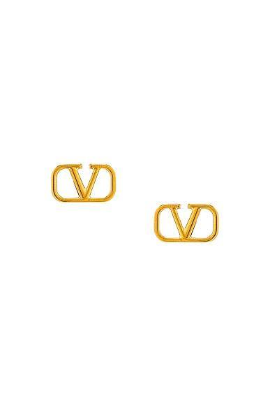 Valentino Garavani V Logo Signature Earrings in Metallic Gold Product Image