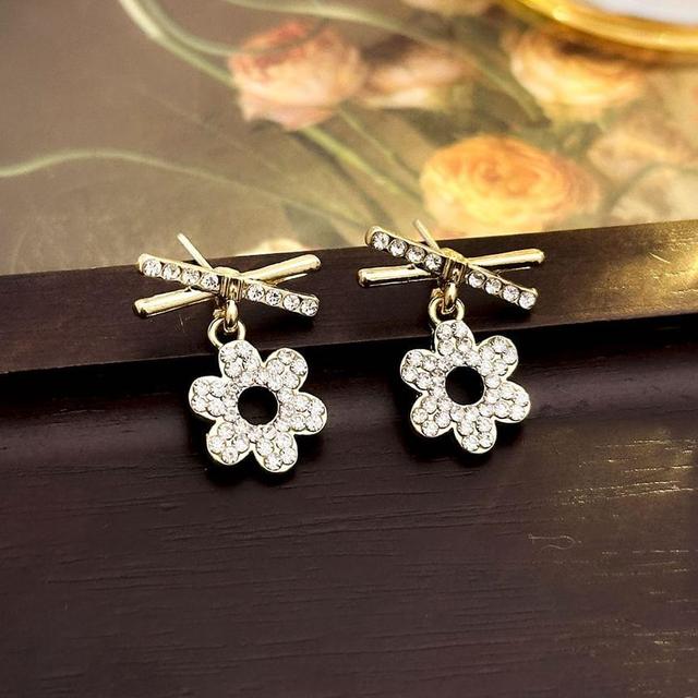 Floral CZ Dangle Earring Product Image