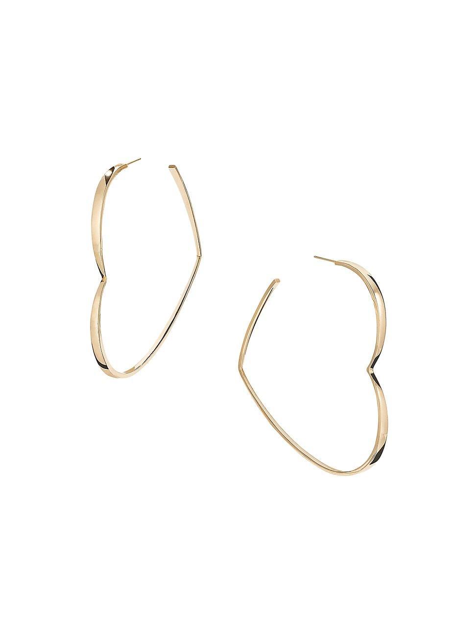 Womens Twenty Large 14K Yellow Gold Heart Hoops Product Image