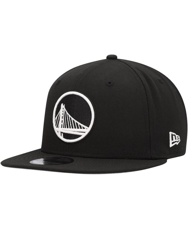 Mens New Era Black Golden State Warriors Chainstitch 9FIFTY Snapback Hat Product Image