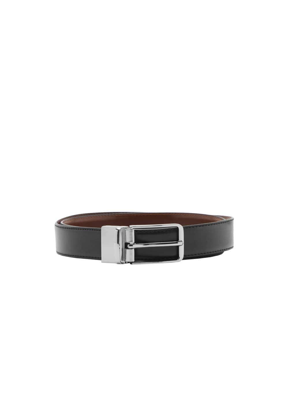 Leather reversible belt - Men | MANGO USA Product Image