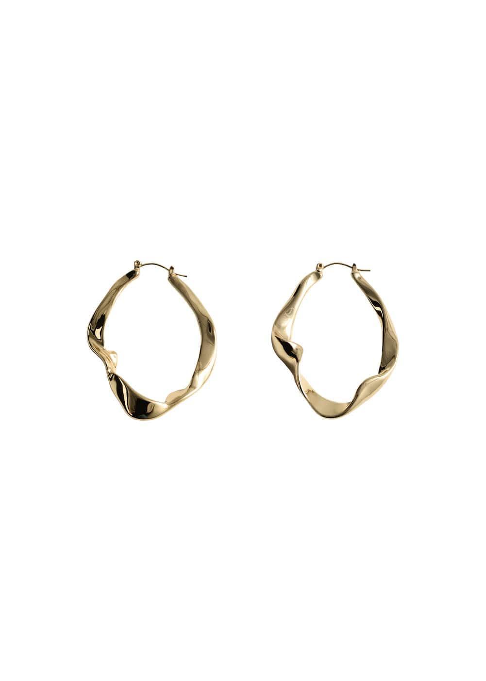 MANGO - Twisted hoop earrings - One size - Women Product Image