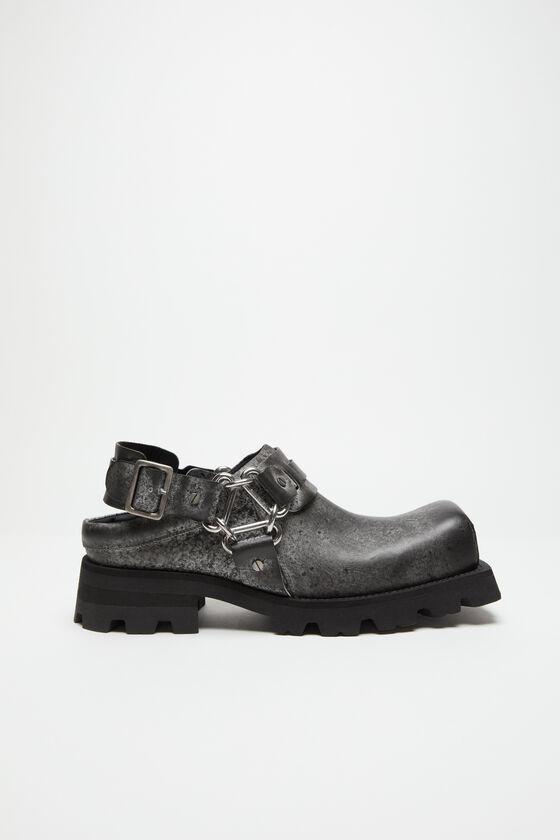 Leather buckle mule Product Image