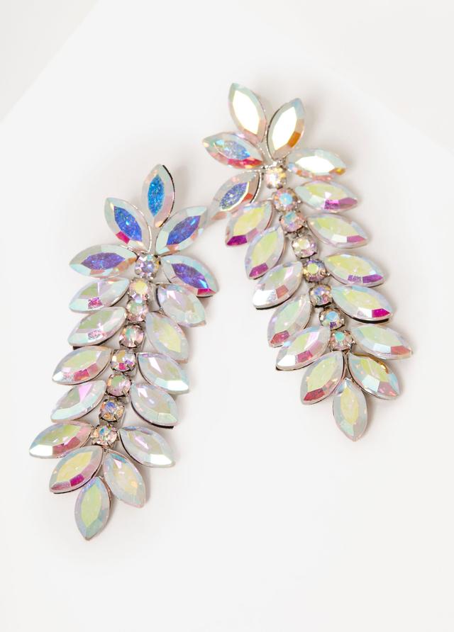 Iridescent Crystal Petal Earrings Product Image