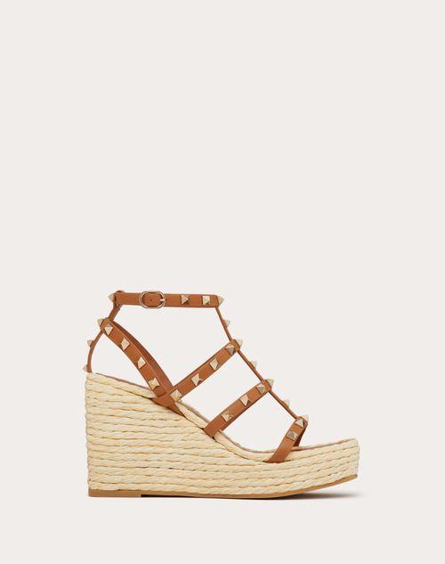 ROCKSTUD WEDGE SANDAL WITH CALFSKIN STRAPS 95MM Product Image