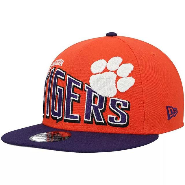 Mens New Era Clemson Tigers Two-Tone Vintage Wave 9FIFTY Snapback Hat Product Image