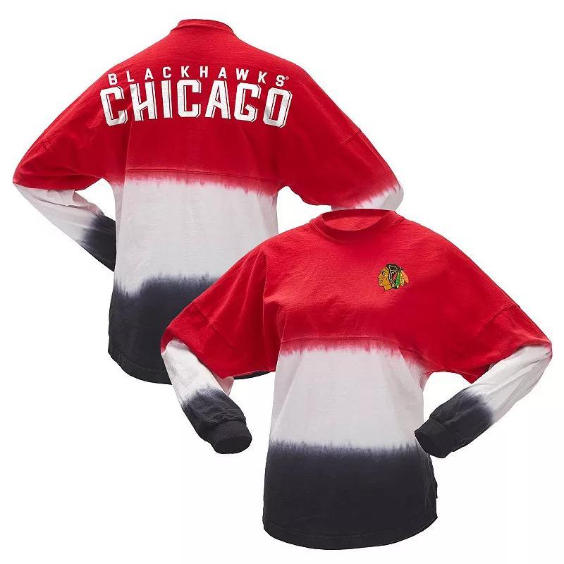 Womens Fanatics Branded /Black Chicago Blackhawks Ombre Long Sleeve T-Shirt Product Image