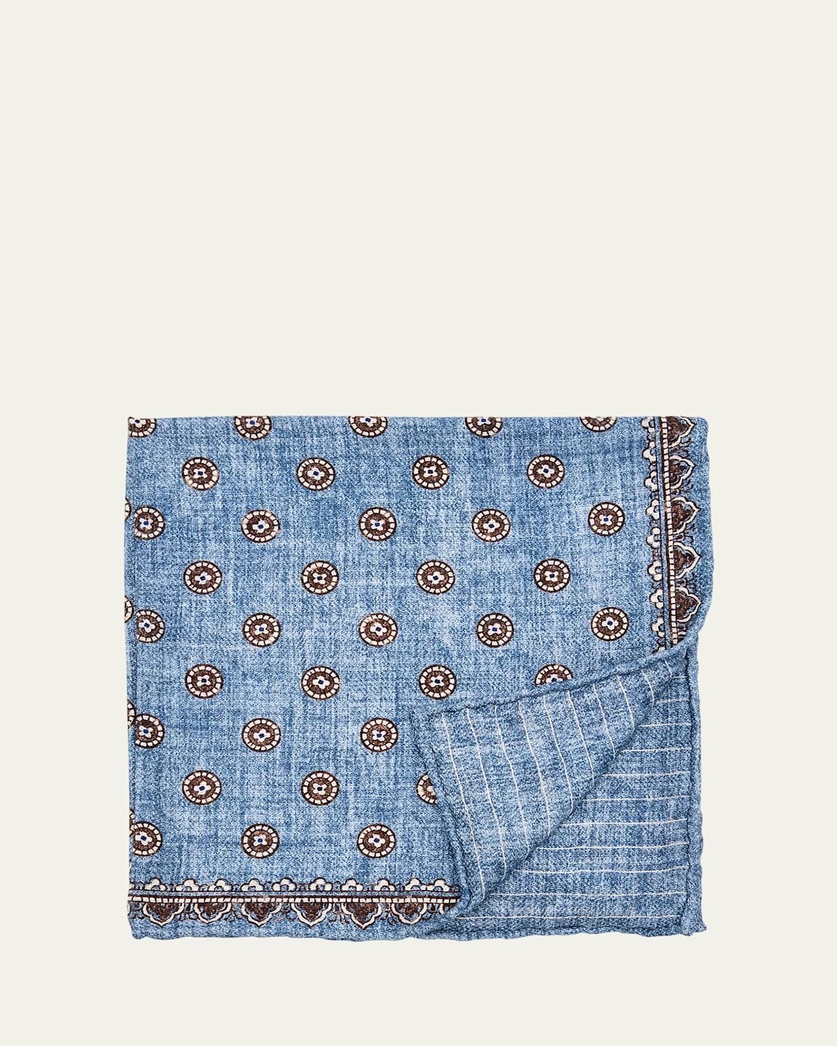 Mens Silk Geometric Pocket Square Product Image