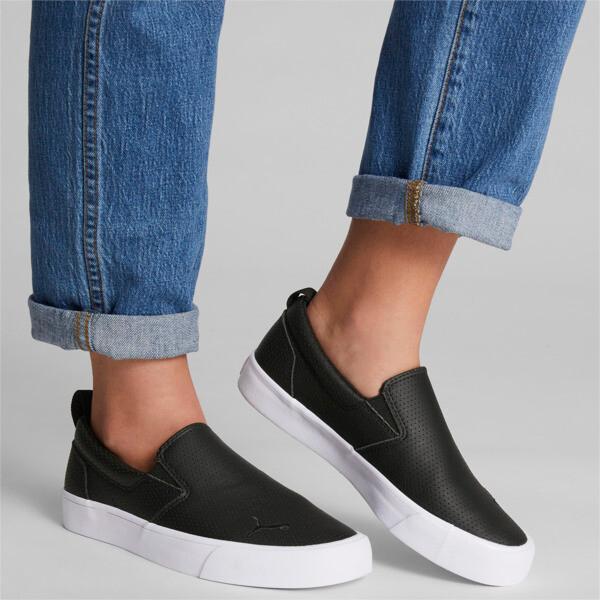 PUMA Bari Slip-On Comfort Women's Shoes in Black/Flat Dark Grey Product Image