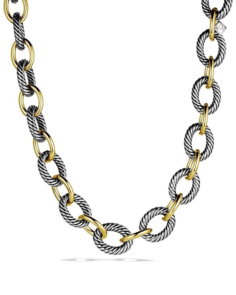 David Yurman Oval Extra-Large Link Necklace with Gold, 17 Product Image