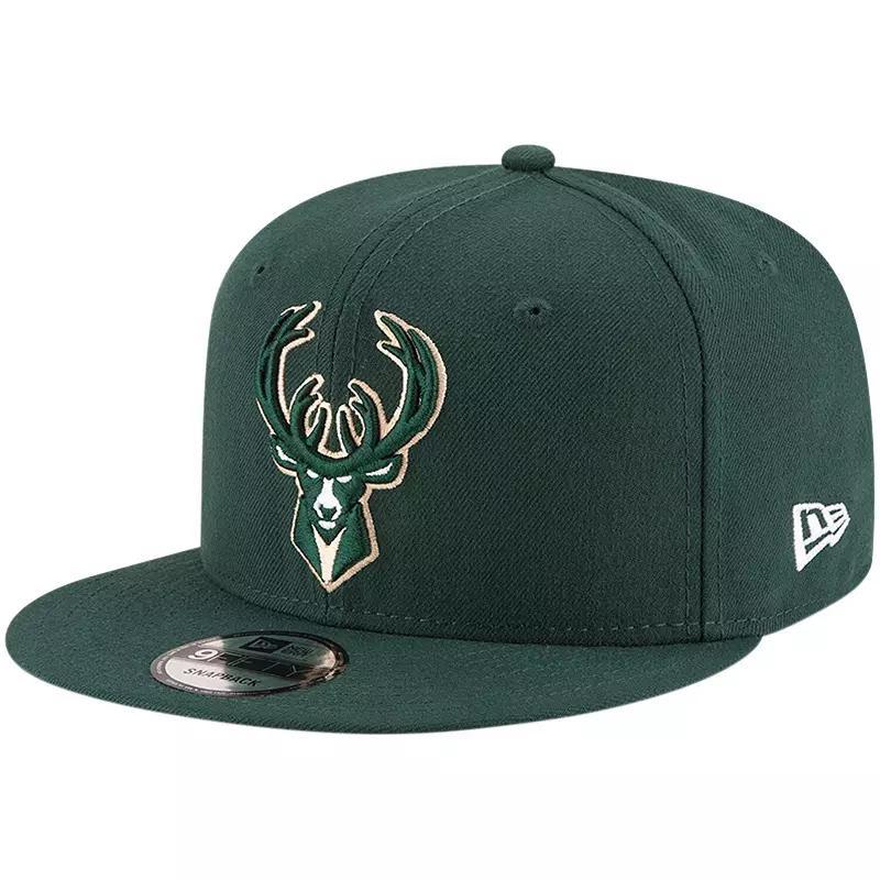 Mens New Era Hunter Milwaukee Bucks Official Team Color 9FIFTY Adjustable Snapback Hat Product Image