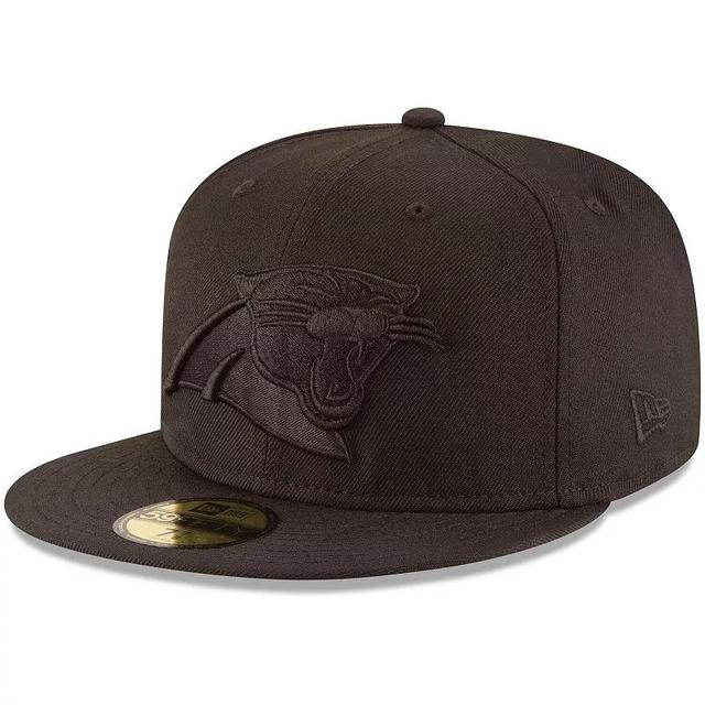 Mens New Era Carolina Panthers Black 59FIFTY Fitted Hat Product Image