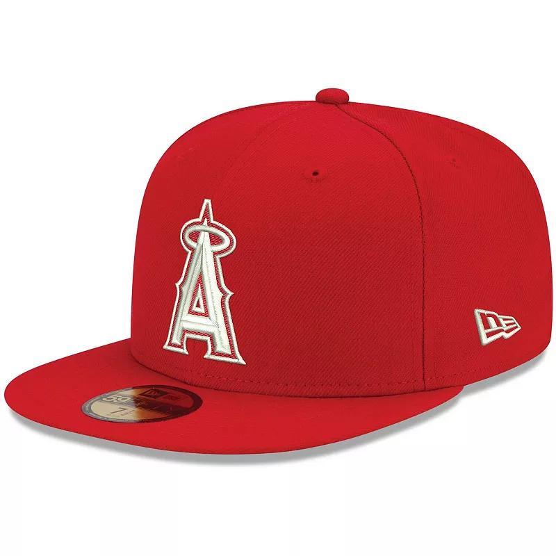 Mens New Era Red Los Angeles Angels Logo White 59FIFTY Fitted Hat Product Image