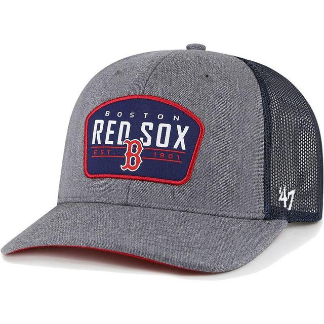 Mens 47 Charcoal Boston Red Sox Slate Trucker Snapback Hat Product Image