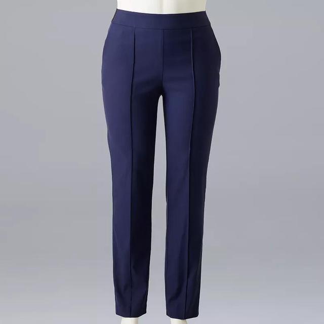 Plus Size Simply Vera Vera Wang Modern Pintuck Slim Straight Pants, Womens Product Image