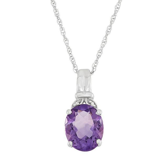 Jewelexcess Amethyst & Diamond Accent Sterling Silver Pendant Necklace, Womens Purple Product Image