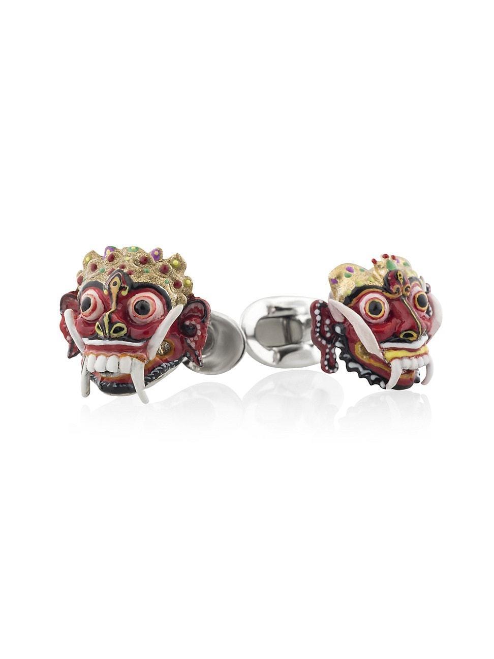 Mens Rangda Sterling Silver Cufflinks - Silver Product Image