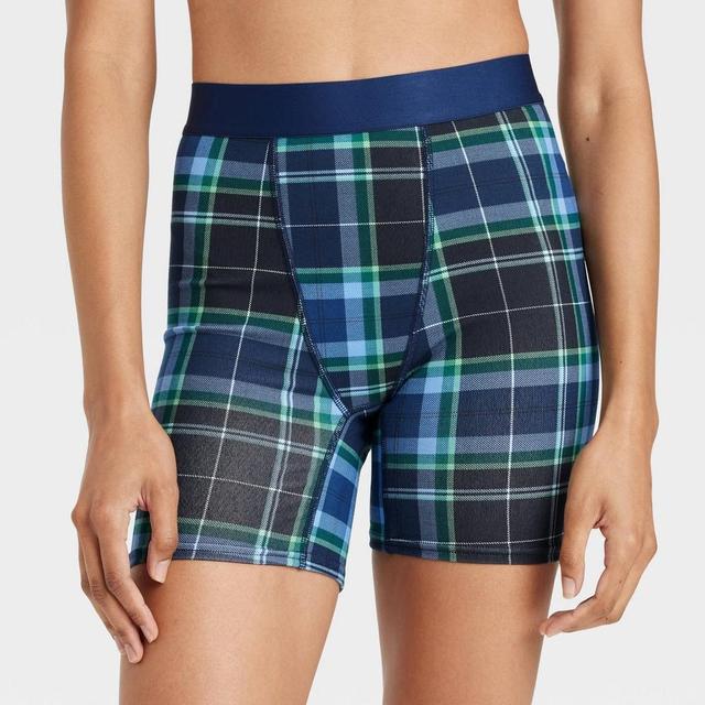 Womens Plaid Print Cotton Stretch Boxer Briefs - Auden L Product Image