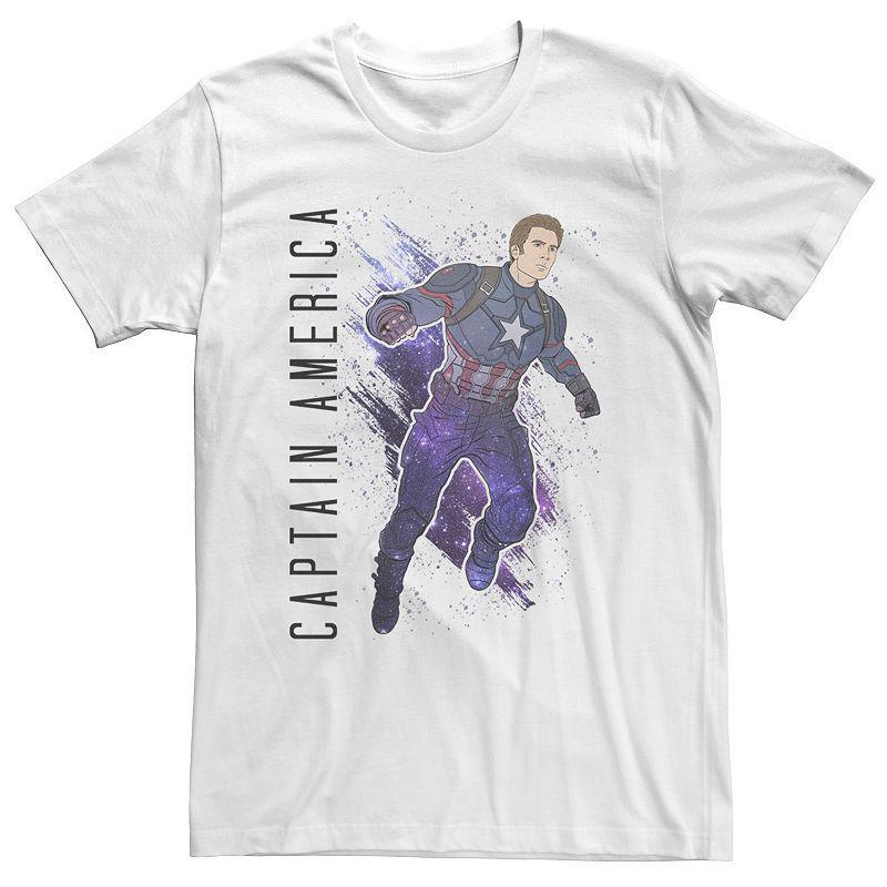 Big & Tall Marvel Avengers Endgame Captain America Galaxy Painted Tee, Mens Product Image