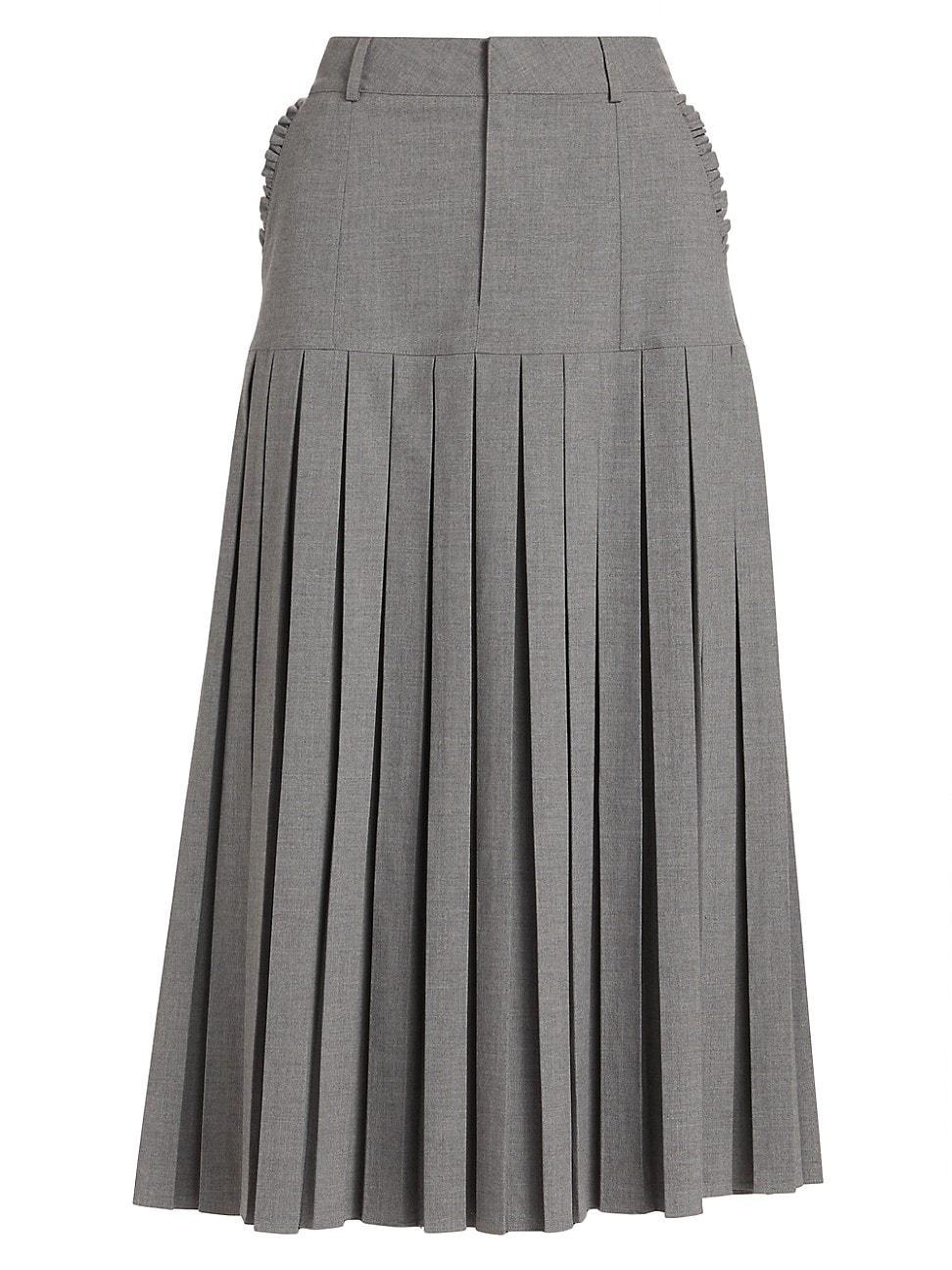 Womens Bane Pleated Midi-Skirt Product Image