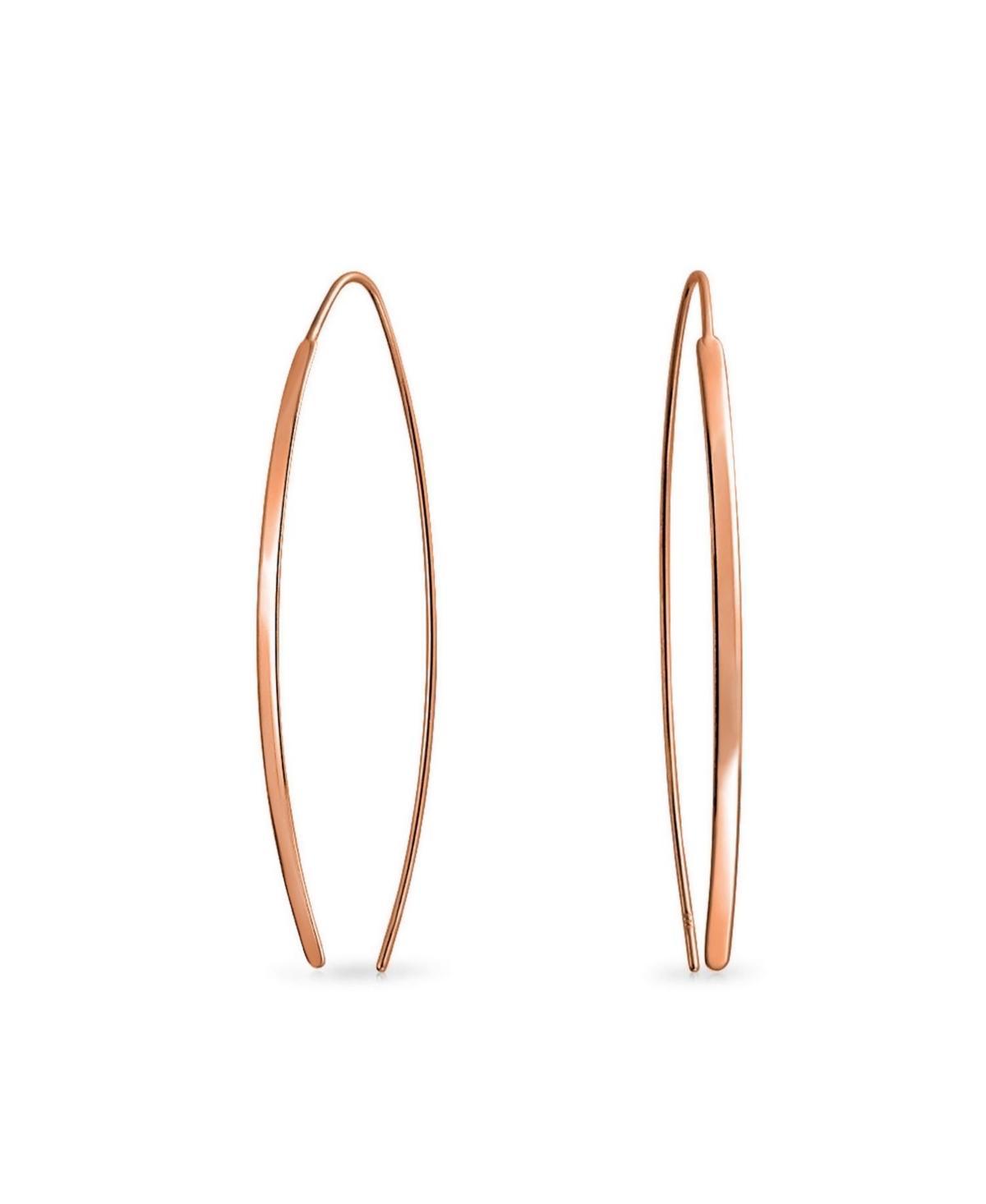 Bling Jewelry Delicate Minimalist Modern Long Thin Line Linear Threader Earrings For Women Sterling Silver Product Image