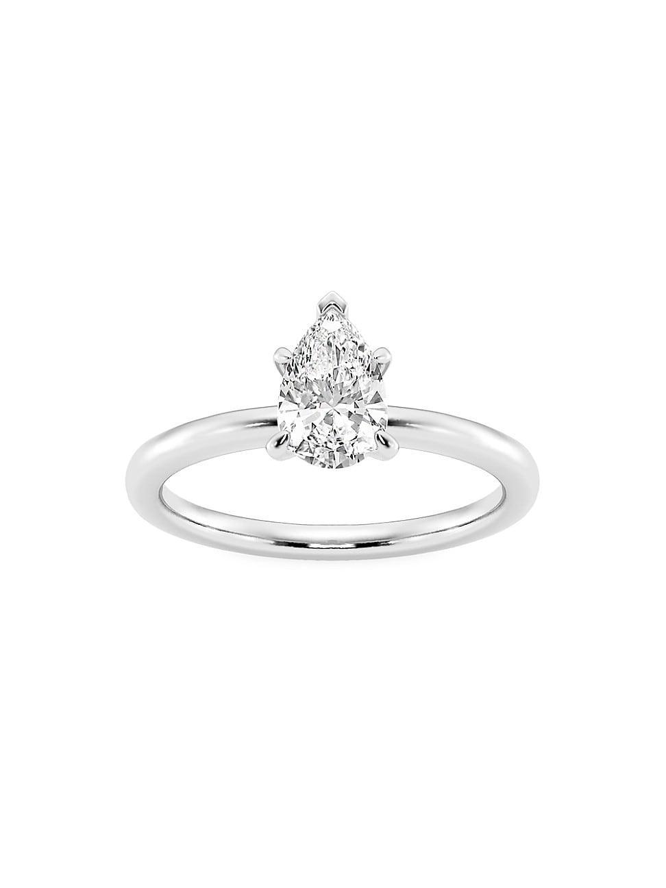 Womens 14K White Gold & Pear-Cut Lab-Grown Diamond Solitaire Ring/0.50-5.00 TCW Product Image