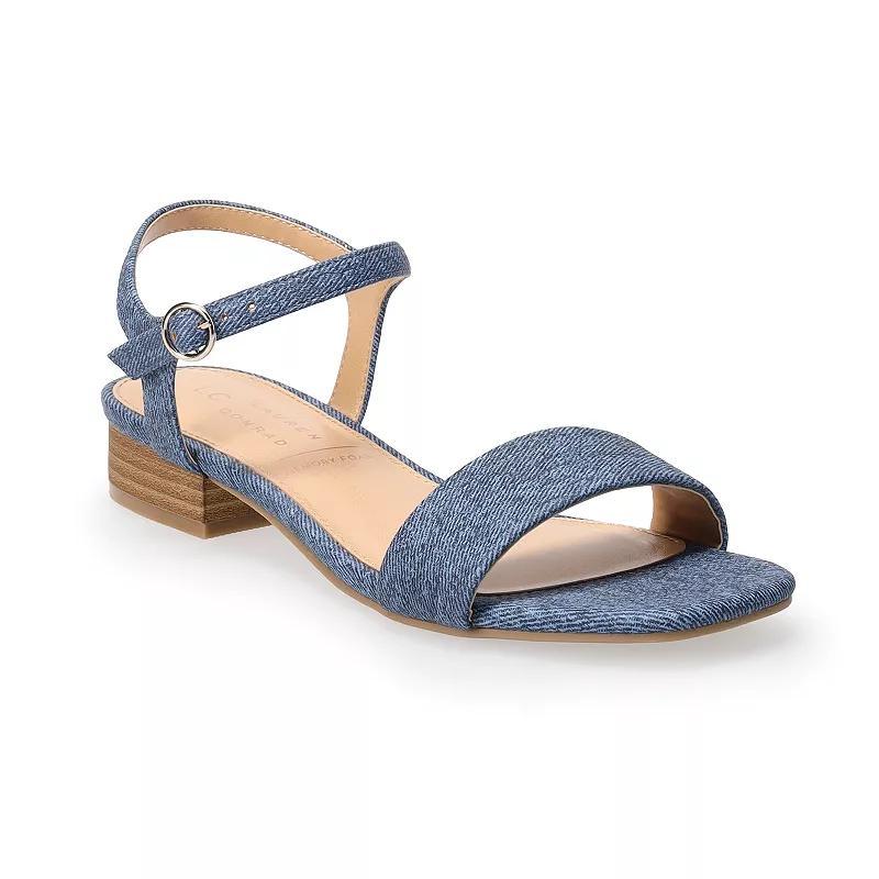 LC Lauren Conrad Obsidian Womens Block Heel Sandals Blue Product Image