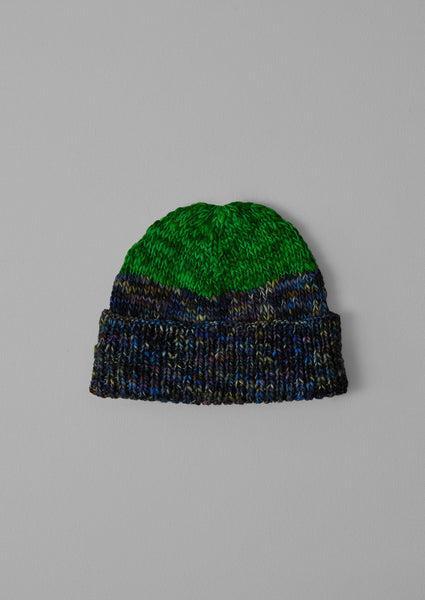 Hand Knitted Wool Hat | Galaxy/Green Product Image