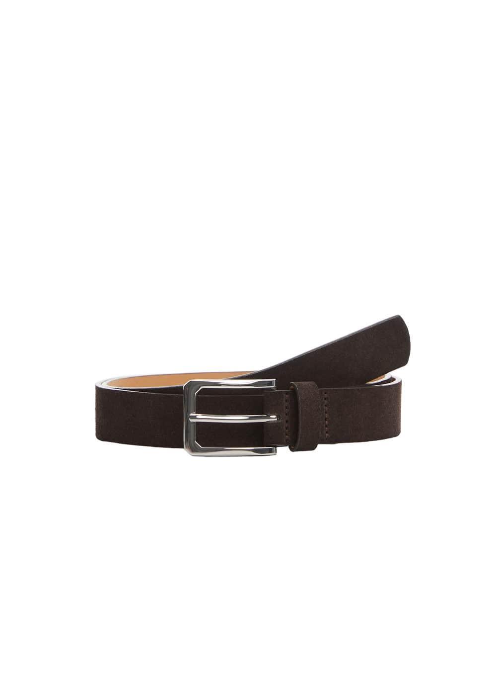 MANGO MAN - Suede belt chocolateMen Product Image