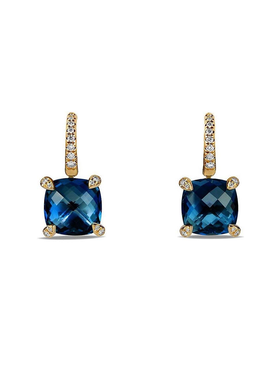 Womens Chtelaine Drop Earrings With Gemstone & Diamonds In 18K Yellow Gold Product Image