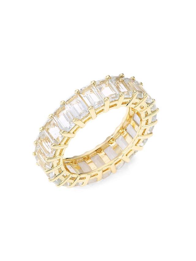 Womens 14K Yellow Gold & White Topaz Eternity Ring Product Image