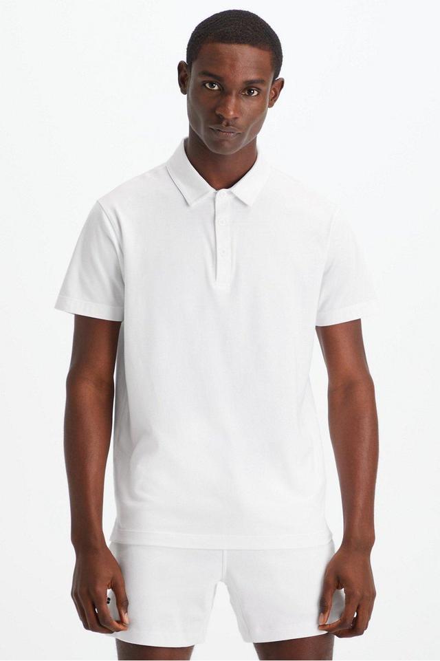 Fabletics Men The 24-7 Polo male white Size XXL Product Image