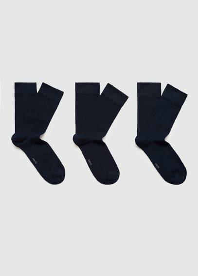 MANGO MAN - Pack of 3 cotton socks dark navyMen Product Image